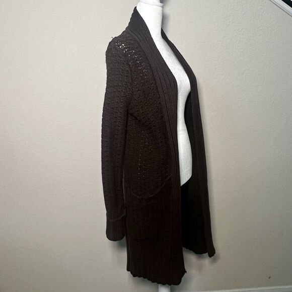 MODA INTERNATIONAL Cardigan - Women’s - Small Cable Knit Cardigan - Brown - Picture 4 of 8